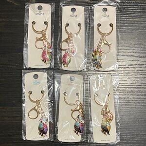 Mint Colorful Owl Keychain bundle